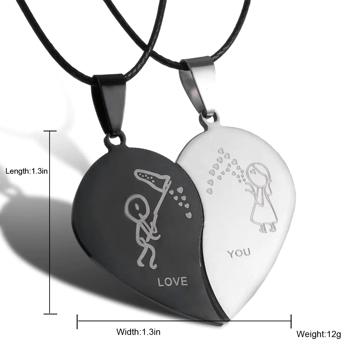 Minimalist Stainless Steel Cat Pendant Couple Necklace