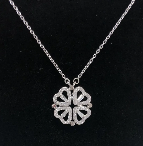 Heart-to-Heart Four-Leaf Clover Necklace