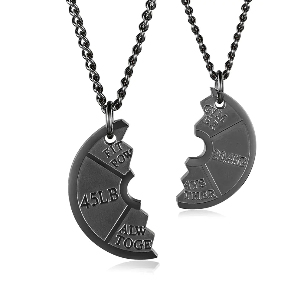 Couples Dumbbell Pendant Necklace - Fitness Jewelry