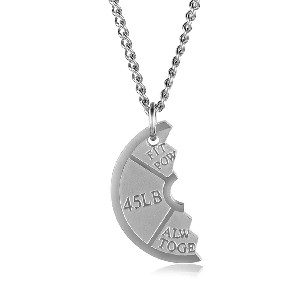 Couples Dumbbell Pendant Necklace - Fitness Jewelry