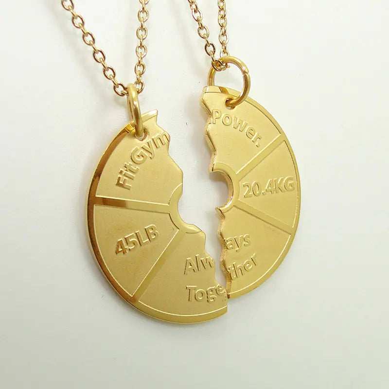 Couples Dumbbell Pendant Necklace - Fitness Jewelry