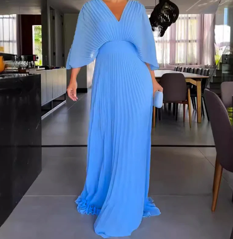Classic Maglem Dress with Pleated Design (One Piece)