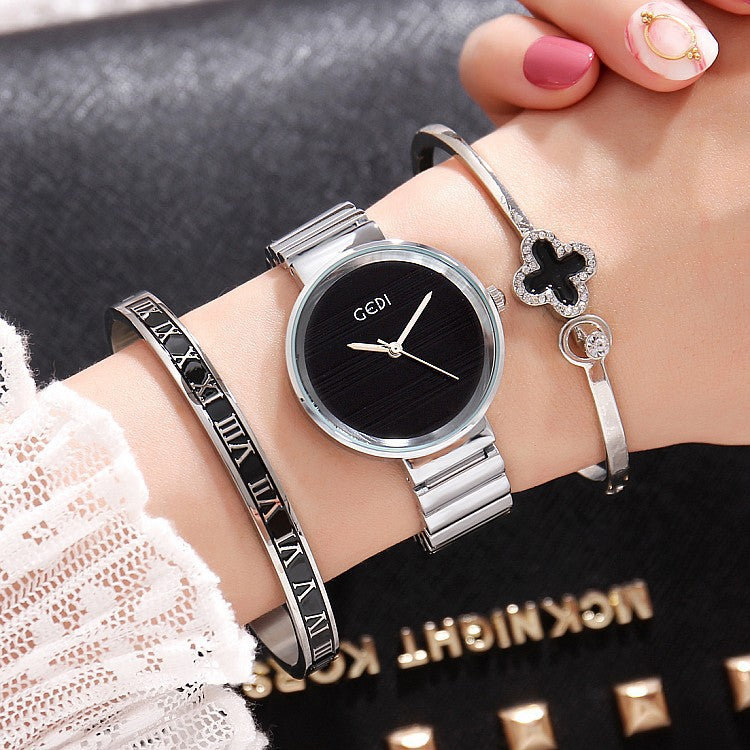 Fashion Women's Bracelet and Watch Set (3 Pieces)