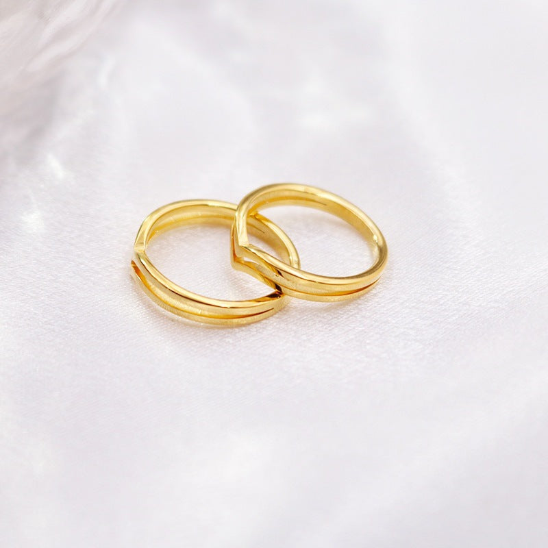 Glossy Irregular Wave Heart Ring