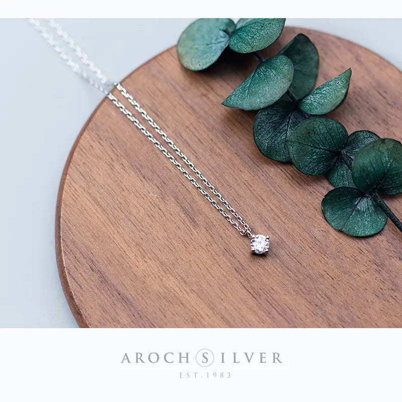 S925 Silver Simple Diamond Clavicle Necklace for Women