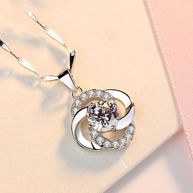 S925 Silver Clover Necklace for Women - Simple Pendant
