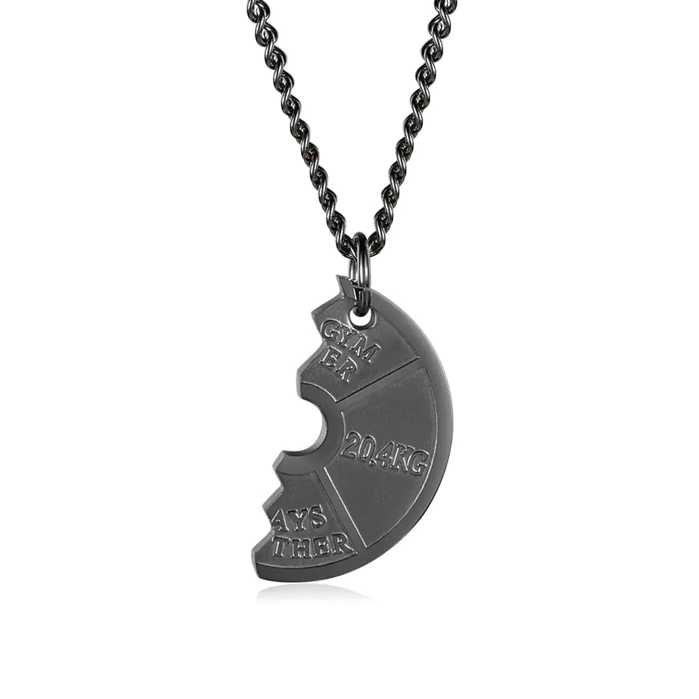 Couples Dumbbell Pendant Necklace - Fitness Jewelry