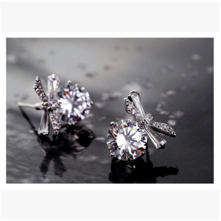Cute S925 Silver Bow Stud Earrings for Women