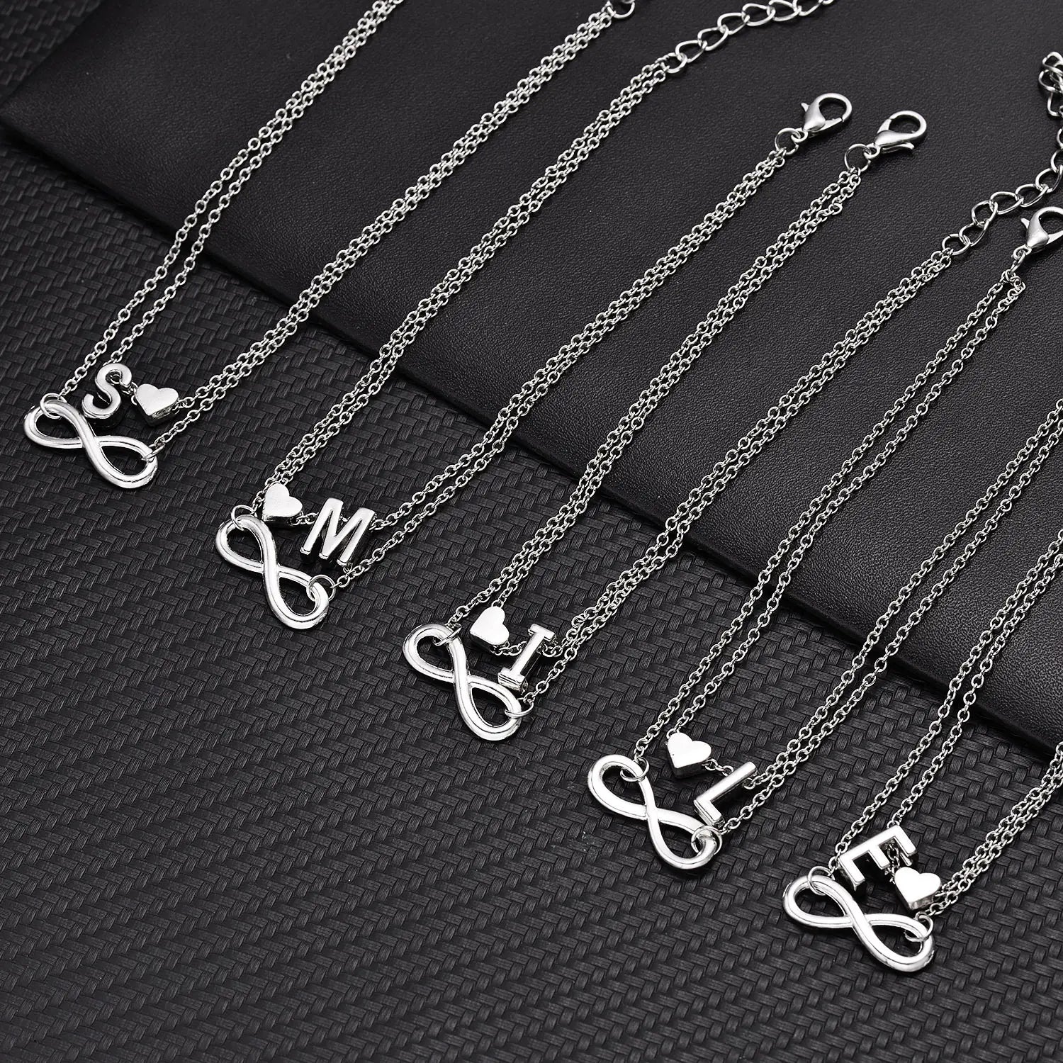 Trendy Double Layer Letter & Heart Beach Anklet