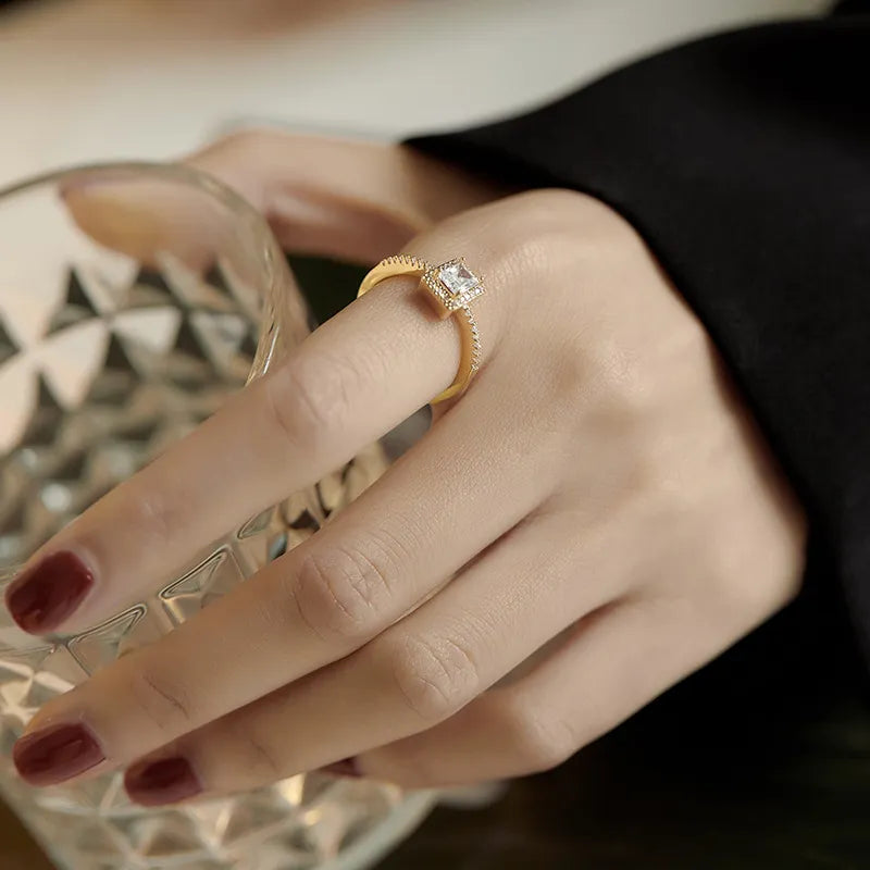Adjustable Open Square Ring