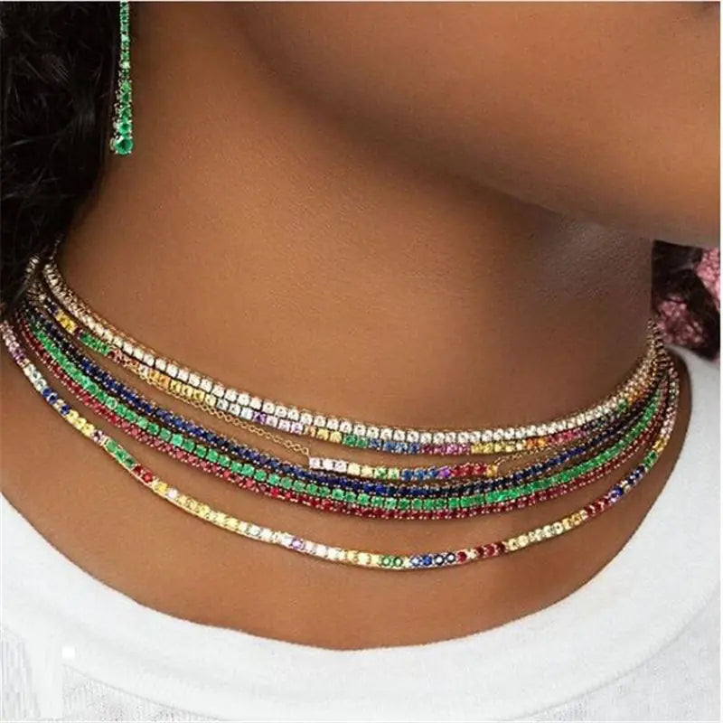 Personalized Simple Single Row Diamond Necklace