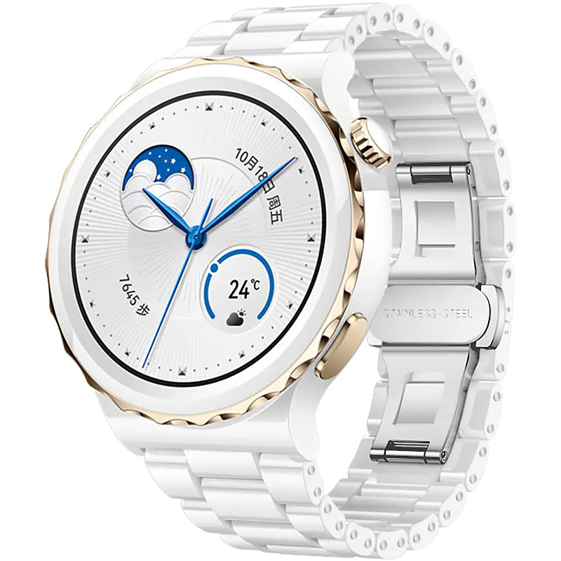 Five-Pearl Ceramic with Black Frosted Strap