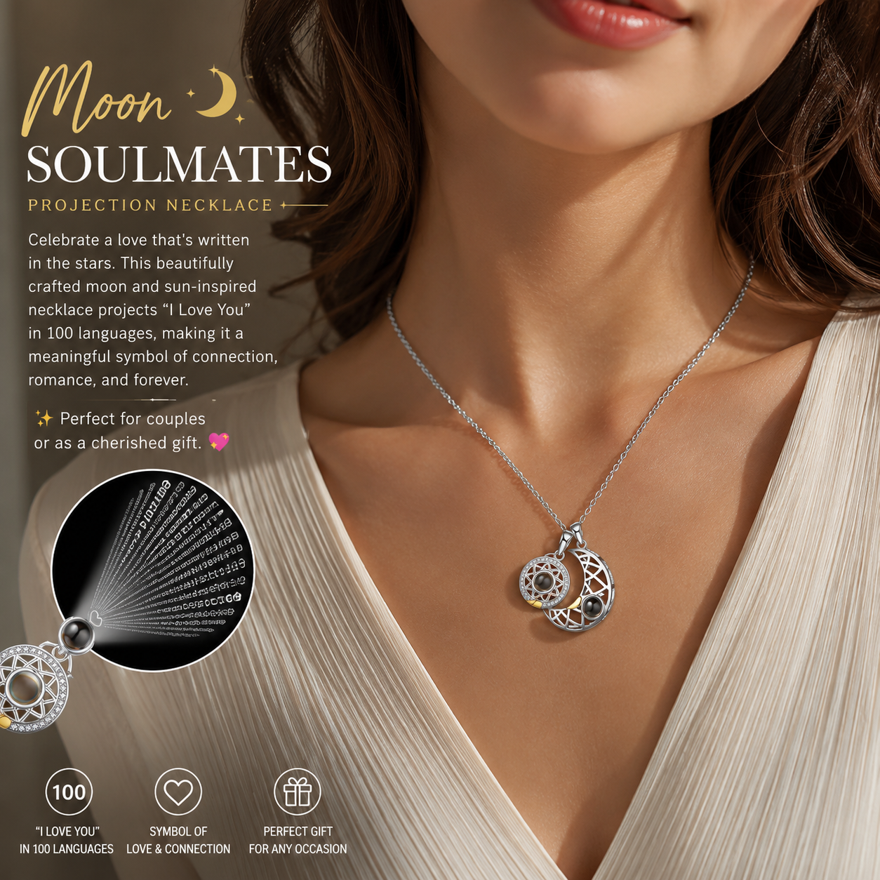 Moon Soulmates Projection Necklace
