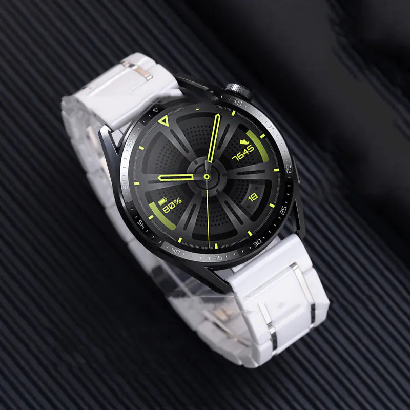 Five-Pearl Ceramic with Black Frosted Strap