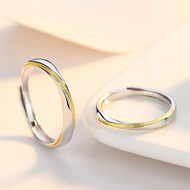 925 Silver Möbius Couples Ring - Minimalist Design