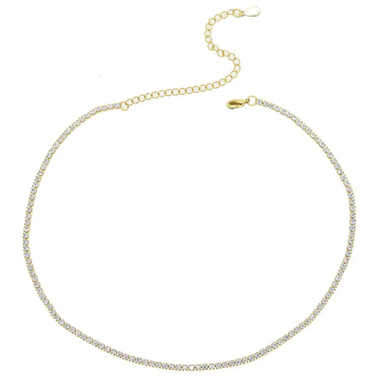 Personalized Simple Single Row Diamond Necklace