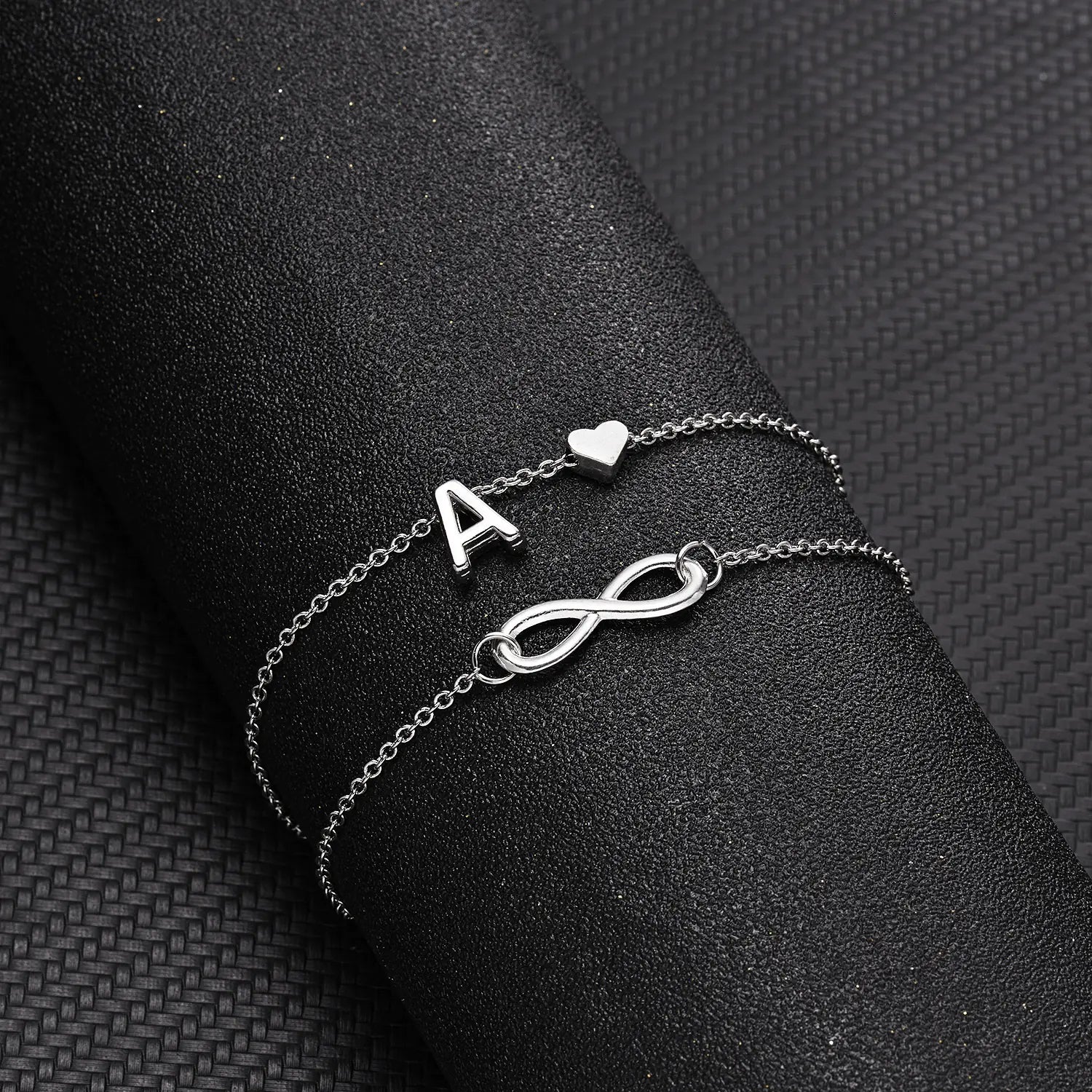 Trendy Double Layer Letter & Heart Beach Anklet