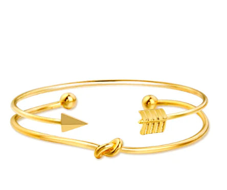 Heartbeat Infinity Symbol Bracelet Set with Rhinestones