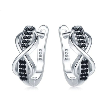 Copper Earrings Round Lines Micro Inlaid Zircon Exquisite Ear Clip