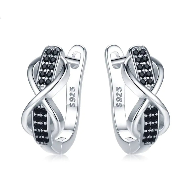 Copper Earrings Round Lines Micro Inlaid Zircon Exquisite Ear Clip
