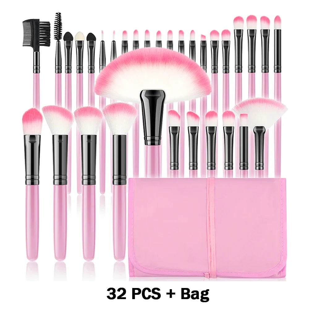 10-32PCS Makeup Brush Set Soft Fluffy Powder Foundation Contour Blush Concealer Eyeshadow Blending Highlighter Women Beauty Tool