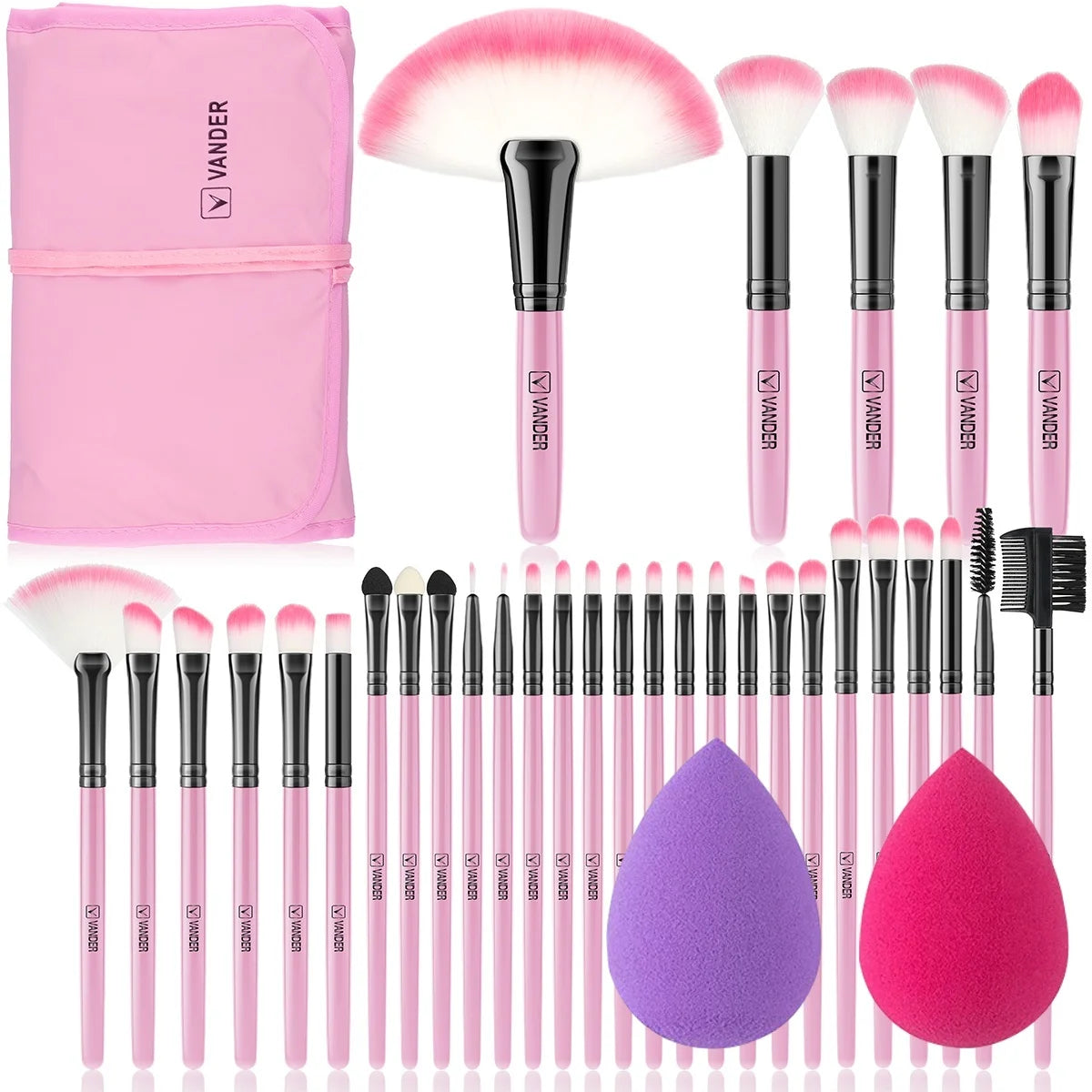 10-32PCS Makeup Brush Set Soft Fluffy Powder Foundation Contour Blush Concealer Eyeshadow Blending Highlighter Women Beauty Tool