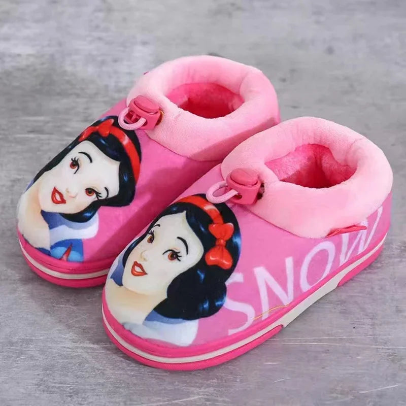 Kids Boys Cotton Home Slippers Winter Autumn Children Baby Girls Cartoon Mickey Minnie Mouse Cars Kids Girls Indoor Warm Shoes