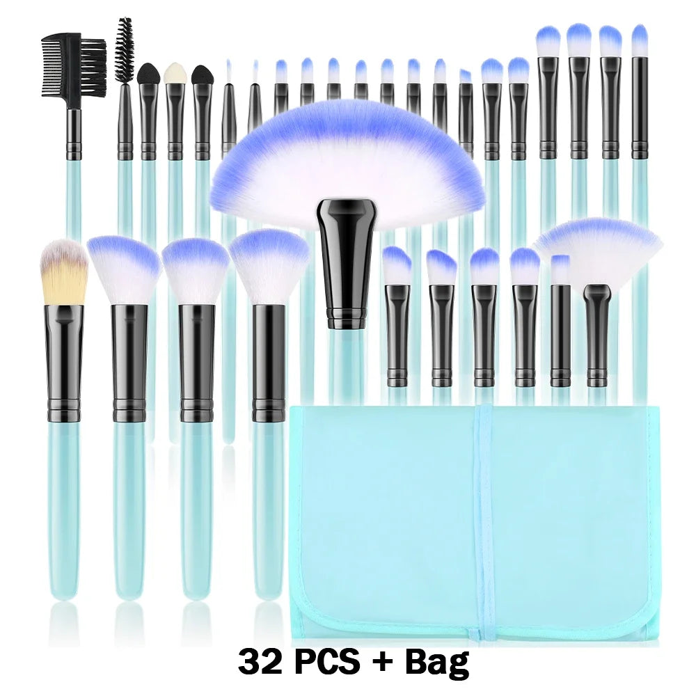 10-32PCS Makeup Brush Set Soft Fluffy Powder Foundation Contour Blush Concealer Eyeshadow Blending Highlighter Women Beauty Tool