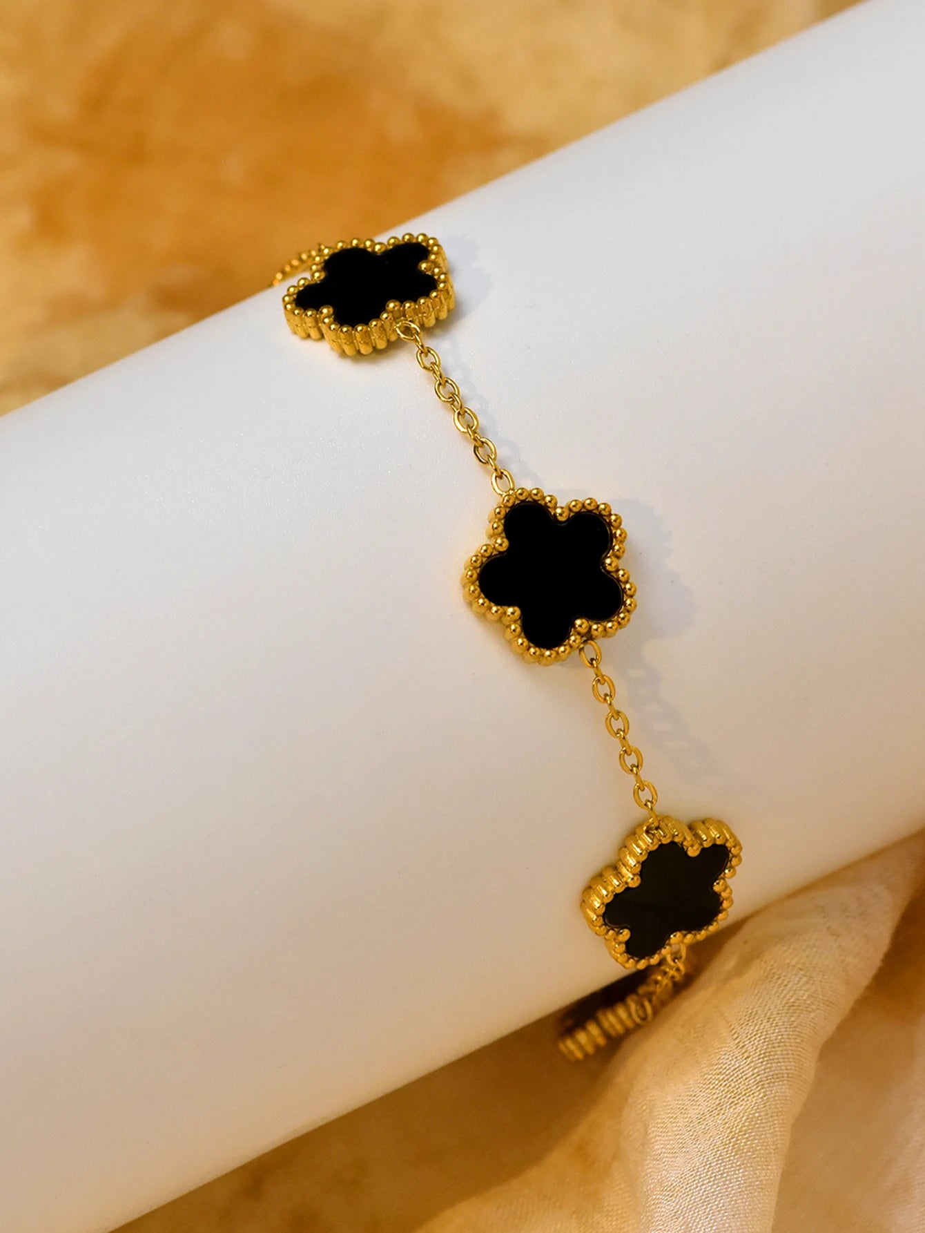 2 Pcs Stacked Stainless Steel Clover Bracelet Holiday Christmas Gift Set Everyday Jewellery In Stock Wholesale Available