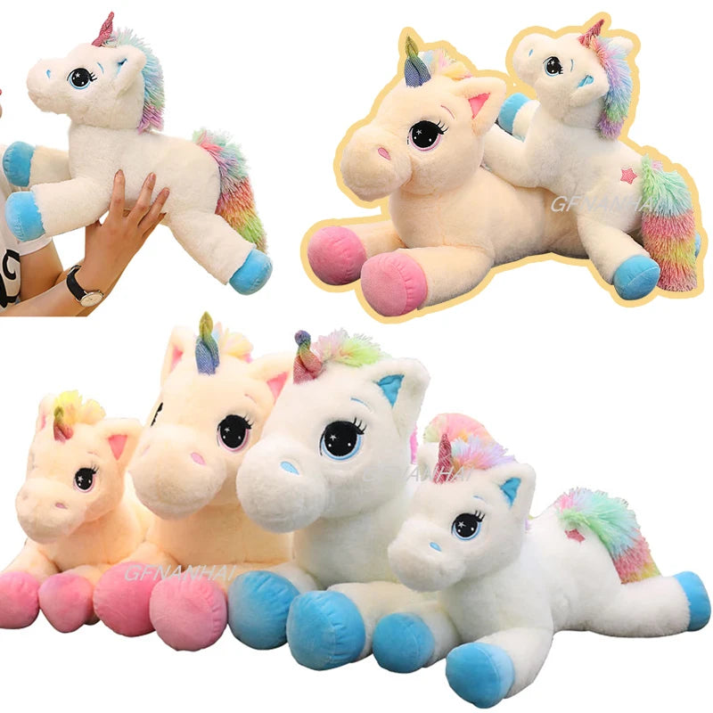 1PC 40-80cm 2 Style Large Cute Cartoon Unicorn Plush Toys Stuffed Animal Horse Pillow Soft Doll Home Decor Lover Birthday Gift