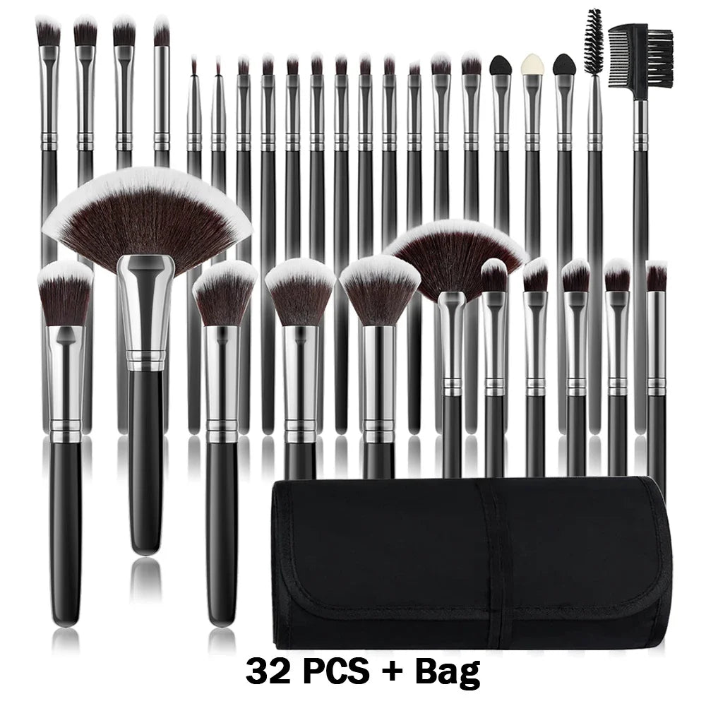 10-32PCS Makeup Brush Set Soft Fluffy Powder Foundation Contour Blush Concealer Eyeshadow Blending Highlighter Women Beauty Tool