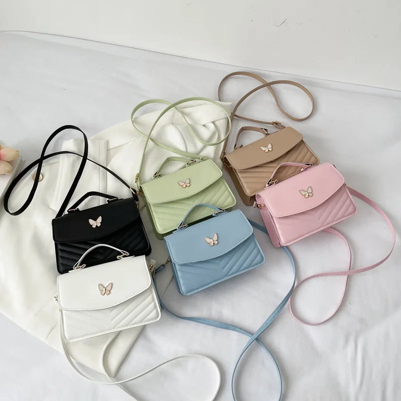 casual fashion crossbody bag new Korean style women's bag pure color shoulder bag niche versatile satchel small square bag wo...