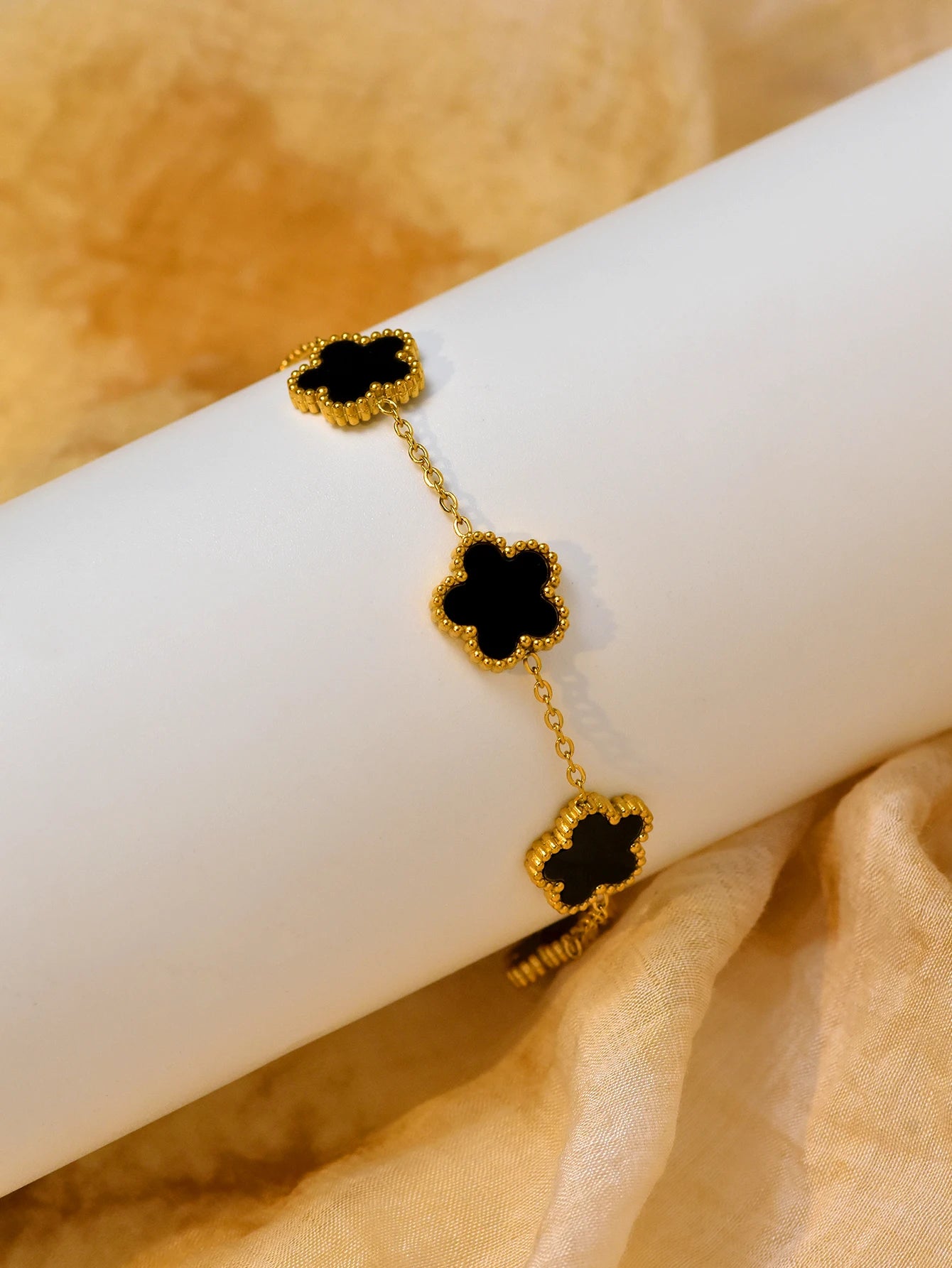 2 Pcs Stacked Stainless Steel Clover Bracelet Holiday Christmas Gift Set Everyday Jewellery In Stock Wholesale Available