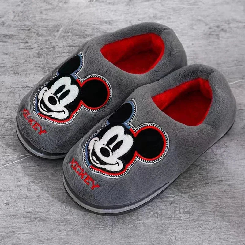 Kids Boys Cotton Home Slippers Winter Autumn Children Baby Girls Cartoon Mickey Minnie Mouse Cars Kids Girls Indoor Warm Shoes
