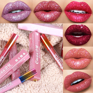 CmaaDU 6-Color Diamond Glitter Liquid Lipstick Set