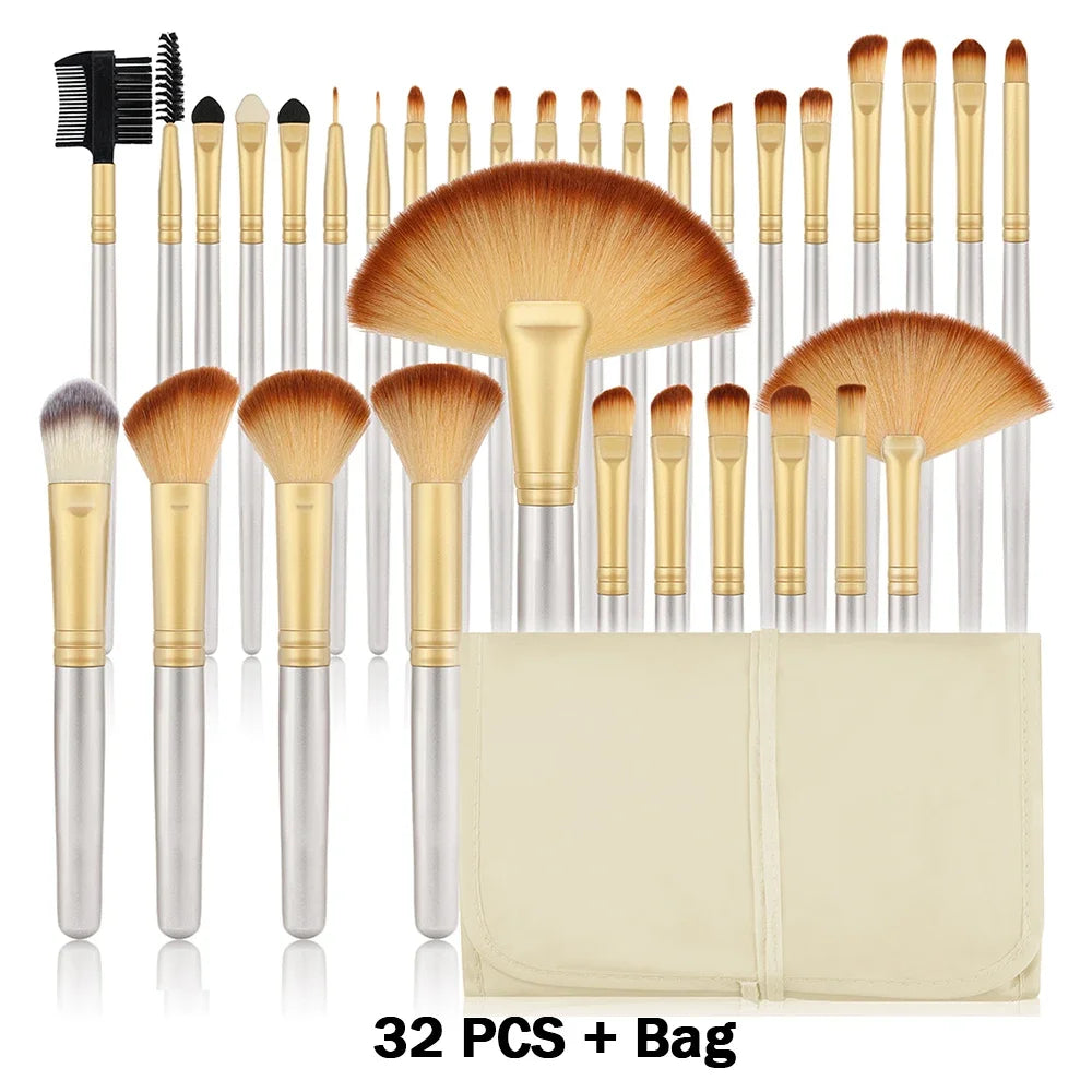 10-32PCS Makeup Brush Set Soft Fluffy Powder Foundation Contour Blush Concealer Eyeshadow Blending Highlighter Women Beauty Tool