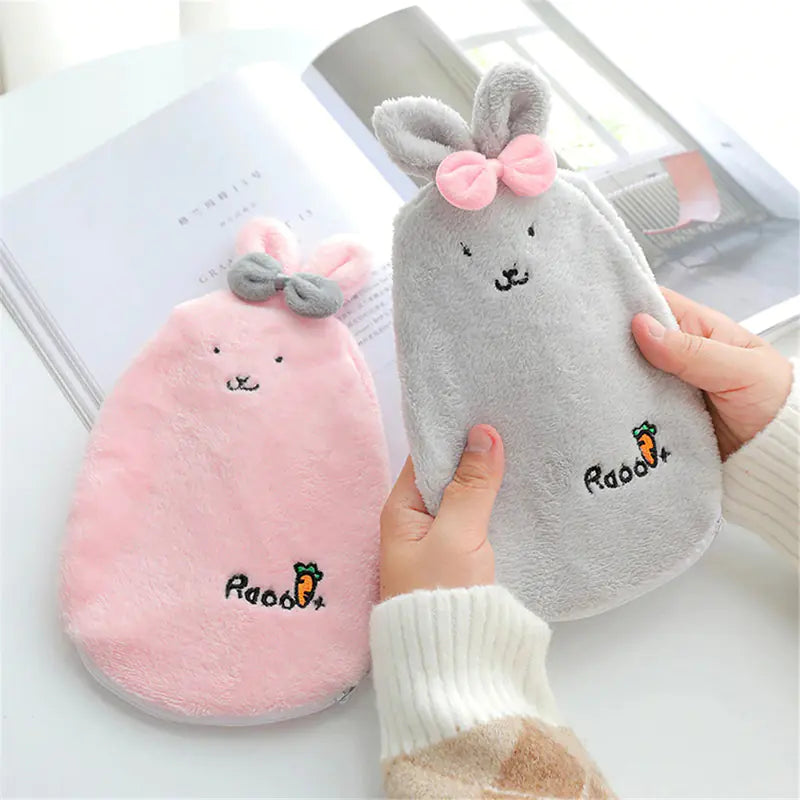 Water Injection Hot Water Bag with Plush Cover - Rabbit