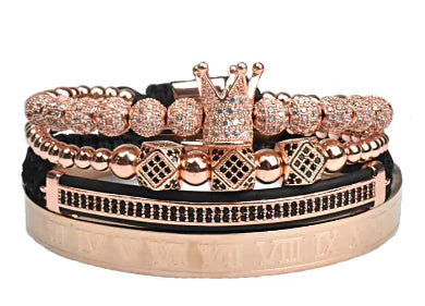 Crown Triangle Bracelet, Crown Bracelet, Leather Strap Bracelet