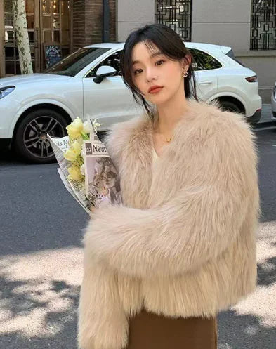 Noah Faux Fur Short Coat (One Piece)