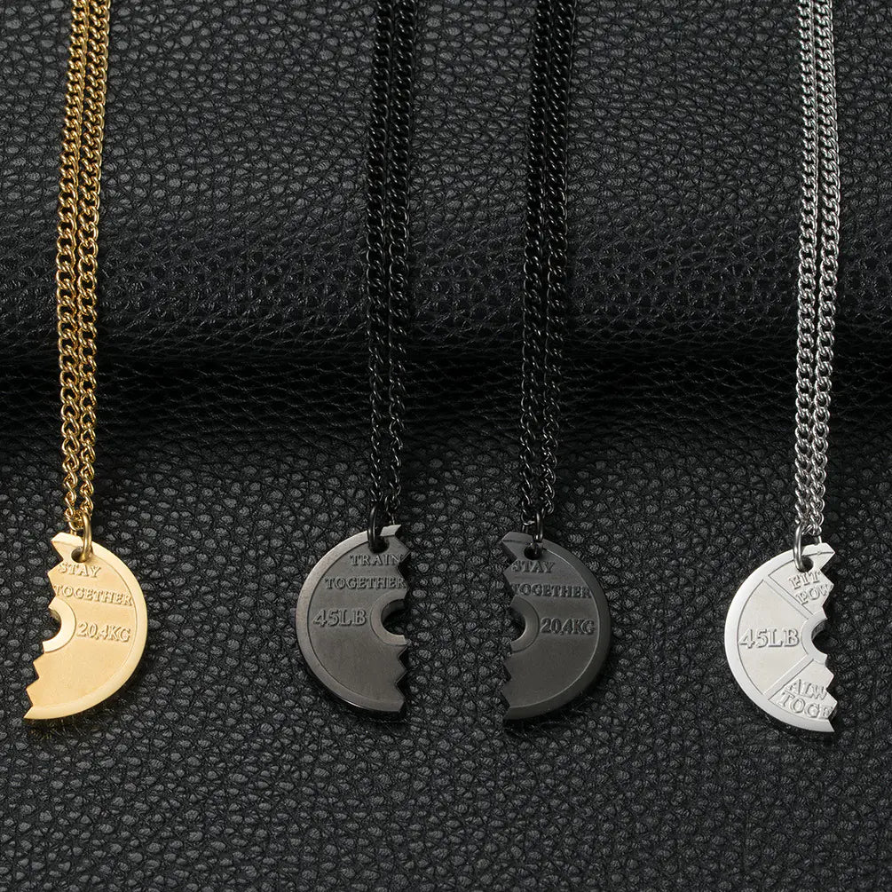 Couples Dumbbell Pendant Necklace - Fitness Jewelry