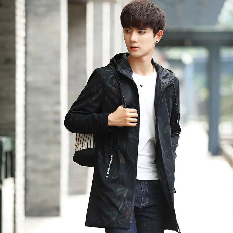 Men's Winter Jacket - Slim Fit Long Coat for Teens
