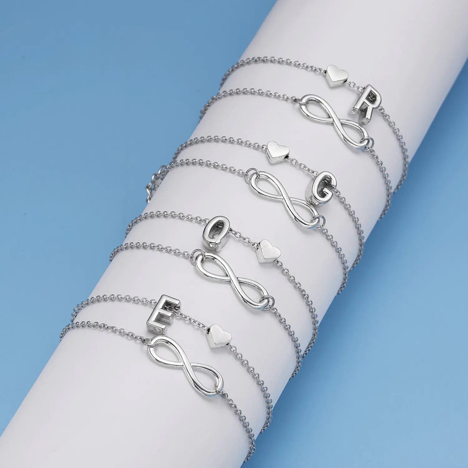 Trendy Double Layer Letter & Heart Beach Anklet