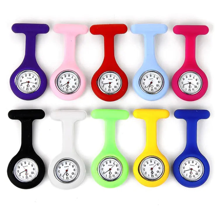 Precision Timekeeper: Silicone-Clad Nurse's Quartz Pocket Watch