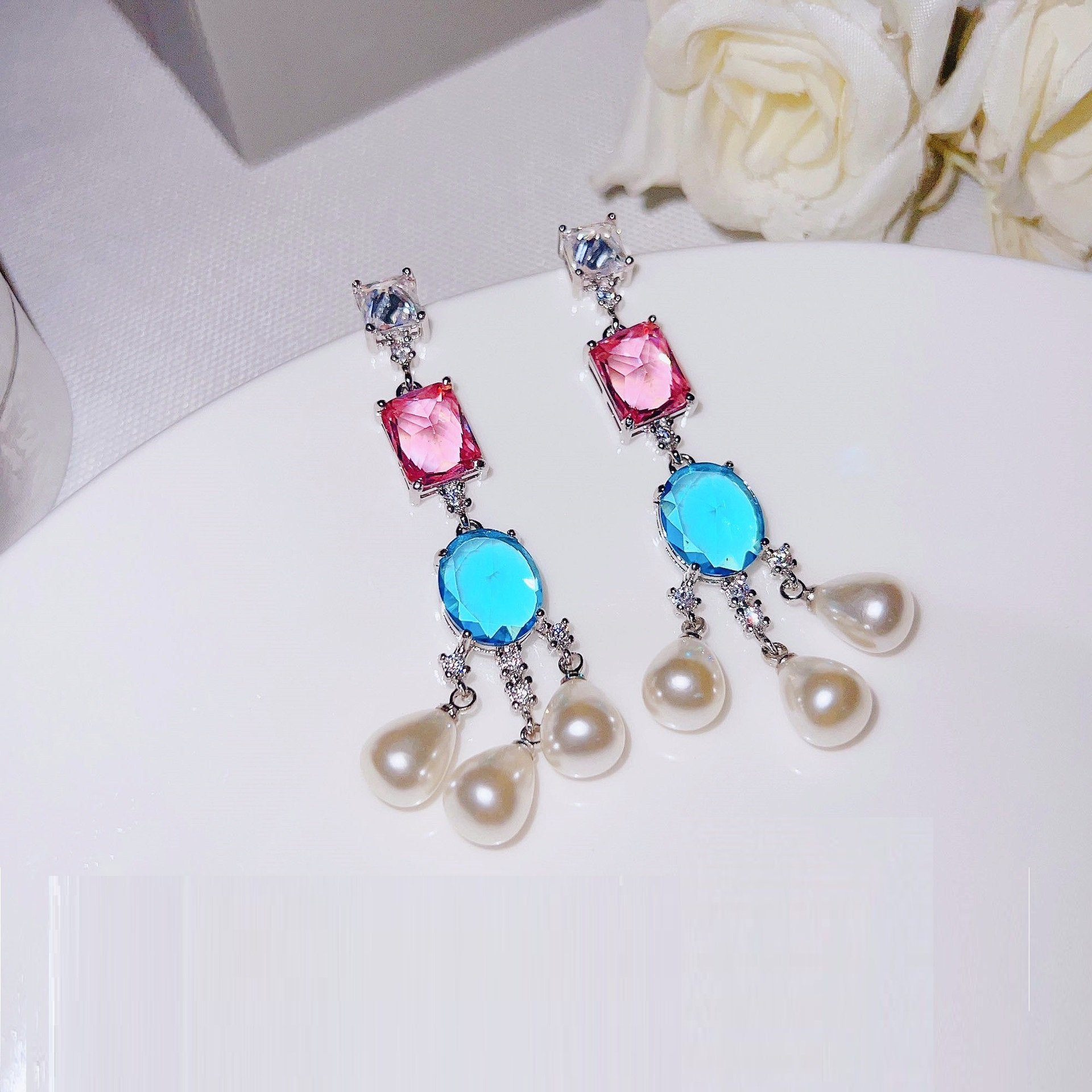 Heavy Industry Fashion Colorful Gemstone Necklace