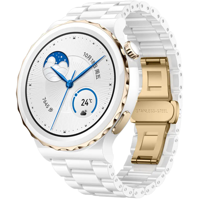 Five-Pearl Ceramic with Black Frosted Strap