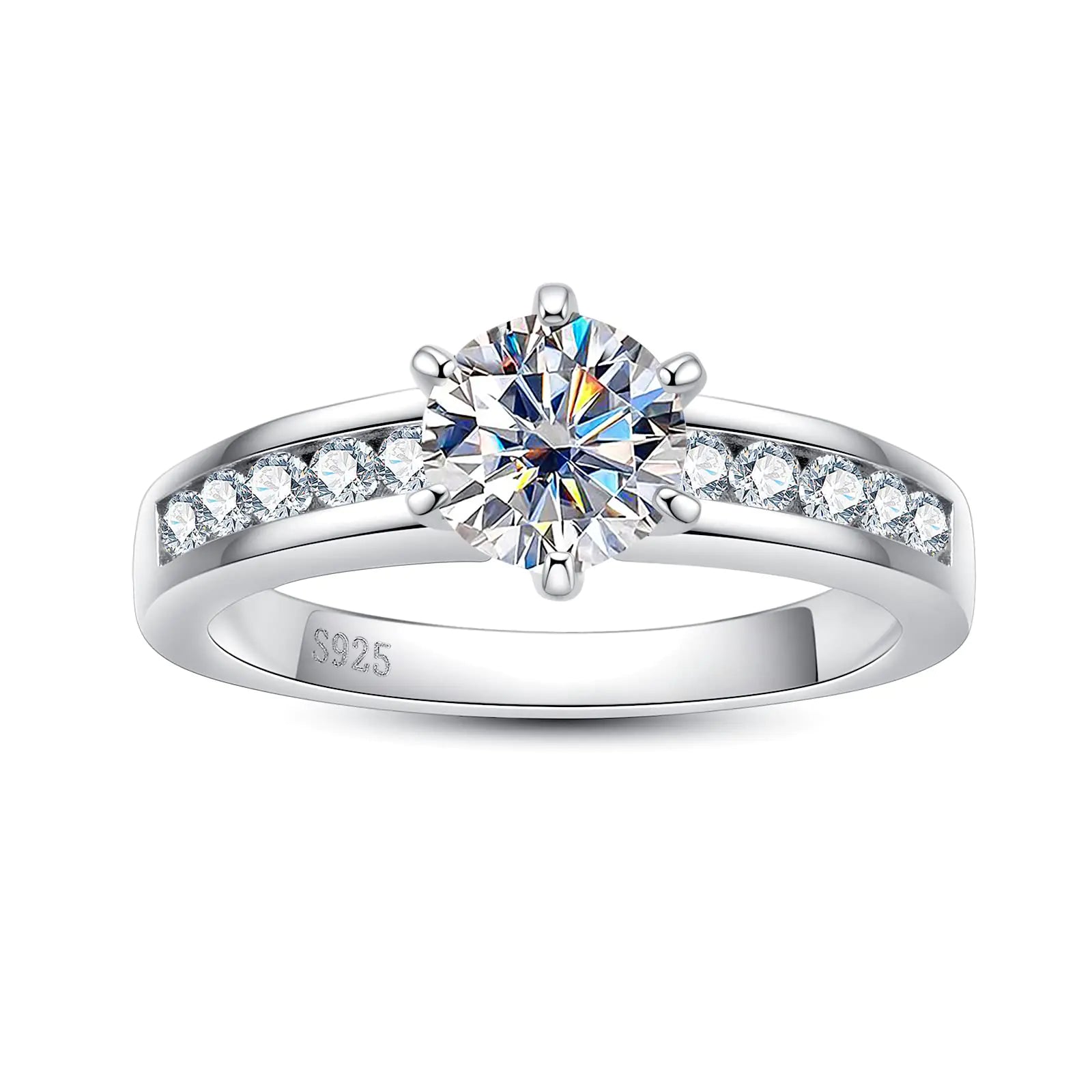 1ct Brilliant Moissanite Solitaire Engagement Ring