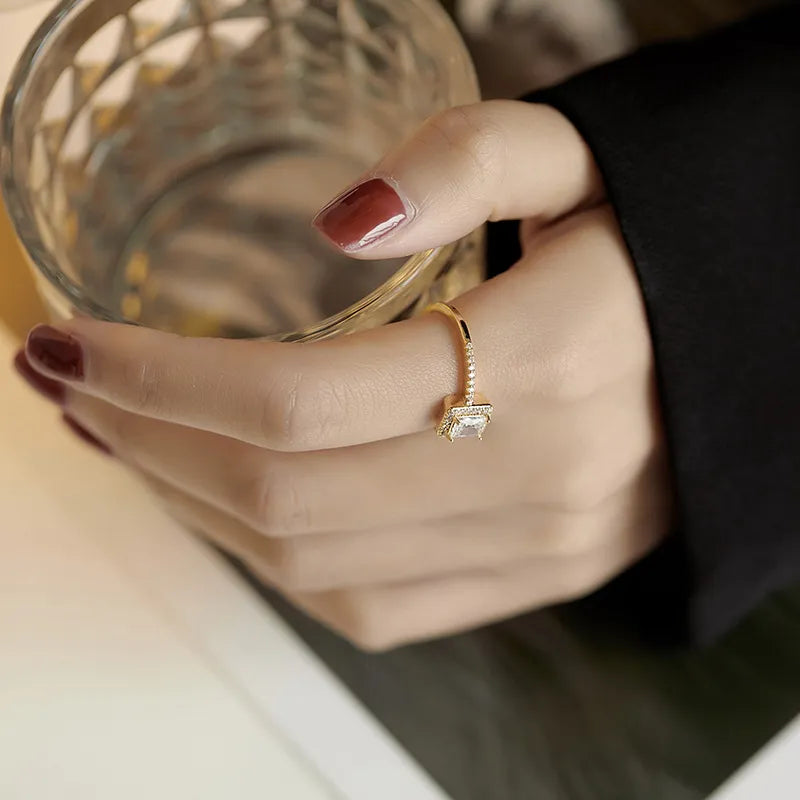 Adjustable Open Square Ring