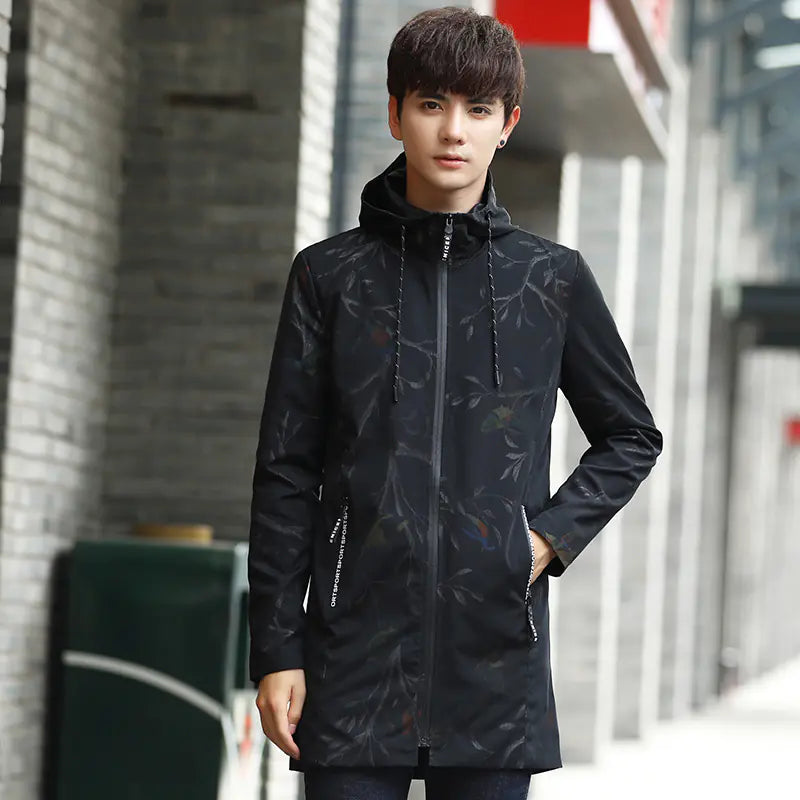 Men's Winter Jacket - Slim Fit Long Coat for Teens