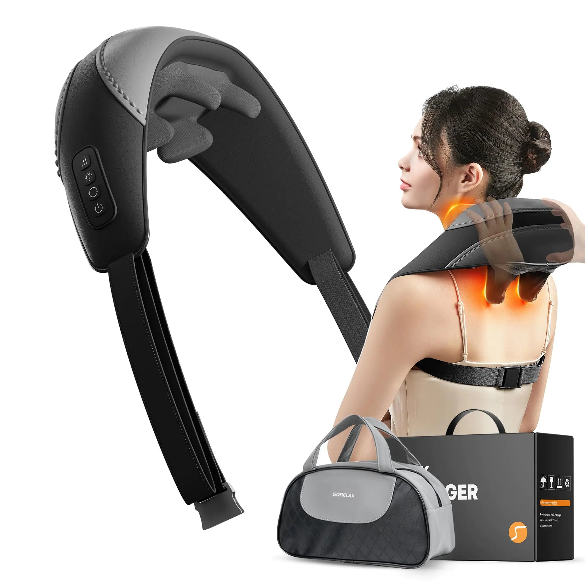 Shiatsu 6D Deep Tissue Massager with Heat for Neck and Shoulders