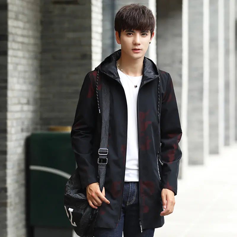 Men's Winter Jacket - Slim Fit Long Coat for Teens